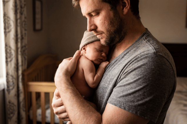 Father and new born